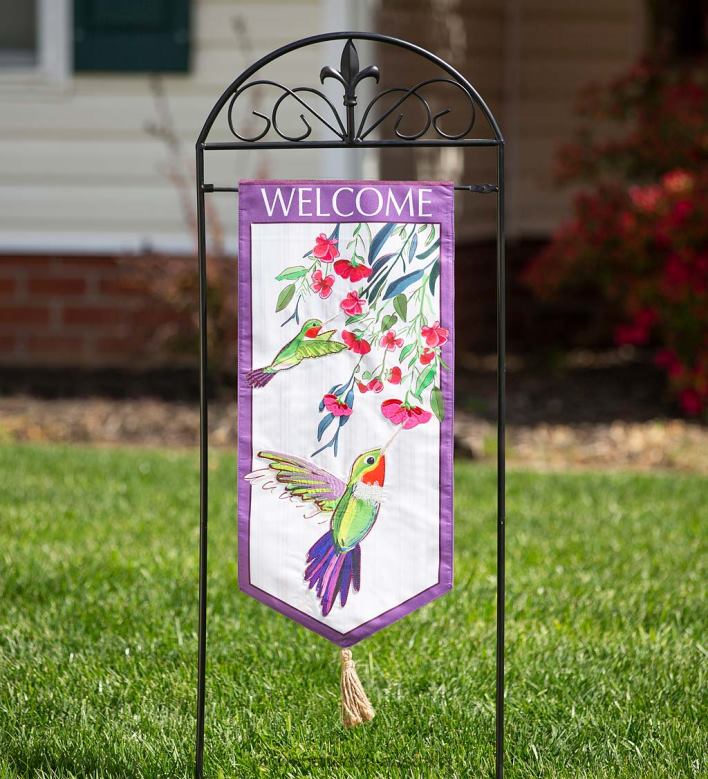Plow & Hearth Hummingbird Welcome Pennant P22BD591 Yard & Garden