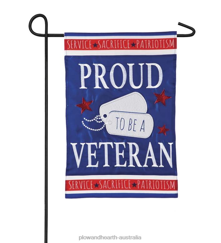 Plow & Hearth Proud Veteran Americana Garden Flag P22BD602 Yard & Garden
