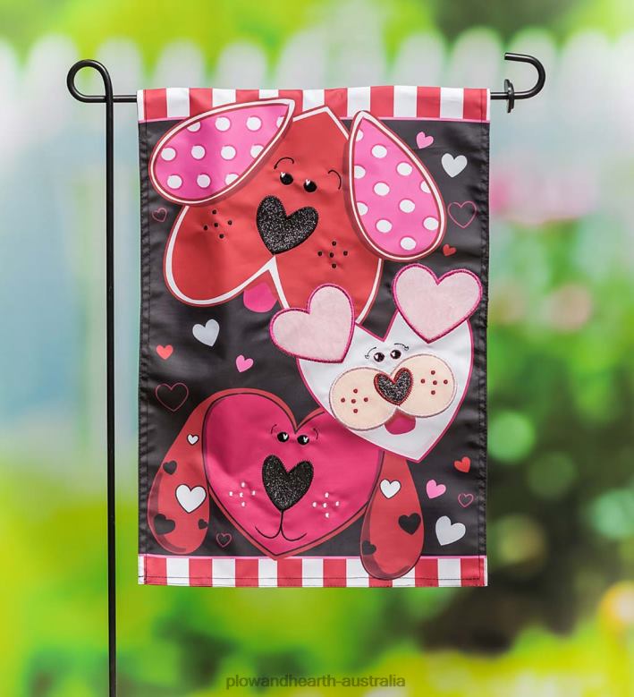 Plow & Hearth Puppy Love Applique Garden Flag P22BD573 Yard & Garden