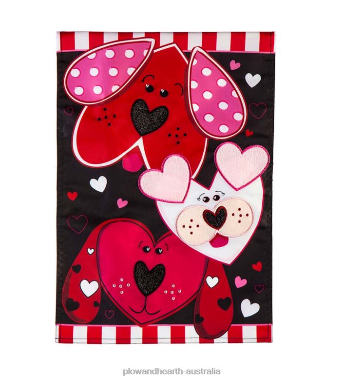 Plow & Hearth Puppy Love Applique Garden Flag P22BD573 Yard & Garden