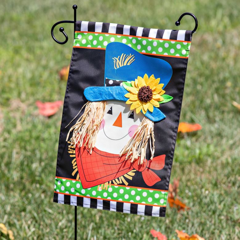 Plow & Hearth Scarecrow Friend Applique Garden Flag P22BD607 Yard & Garden