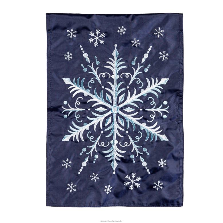 Plow & Hearth Snowflake Applique Garden Flag P22BD547 Yard & Garden