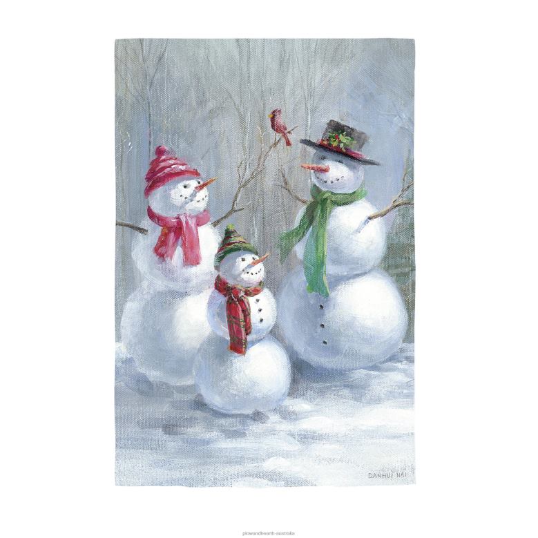 Plow & Hearth Snowman Family Lustre Garden Flag P22BD549 Yard & Garden