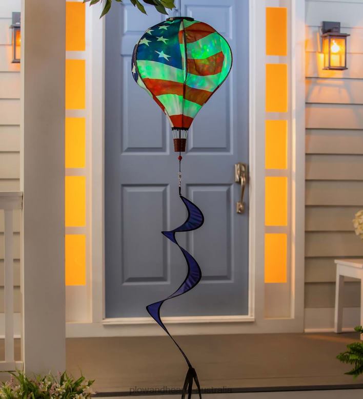 Plow & Hearth Solar American Flag Balloon Spinner P22BD321 Yard & Garden
