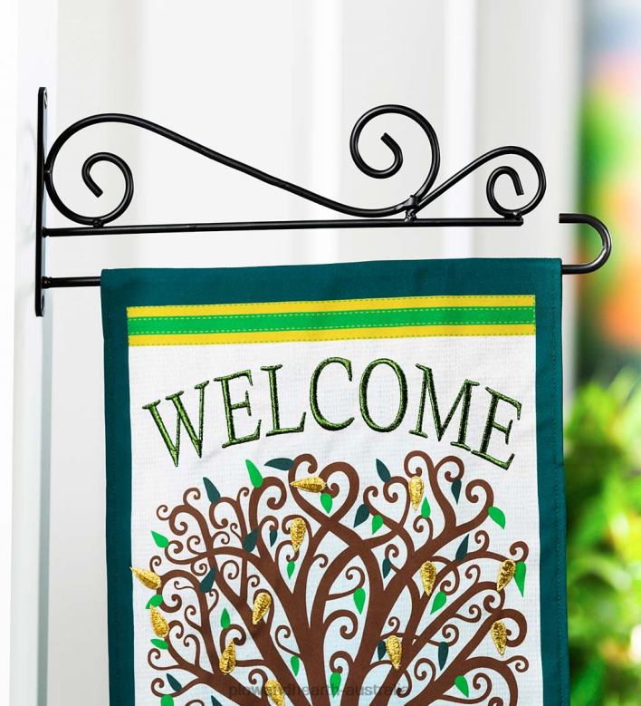 Plow & Hearth Swirl Wall-Mount Garden Flag Hanger P22BD353 Yard & Garden