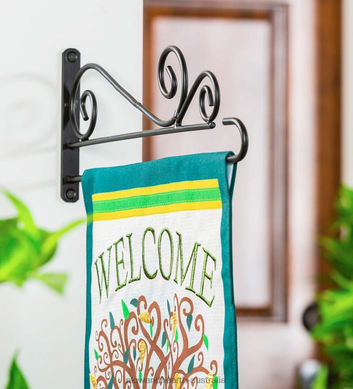 Plow & Hearth Swirl Wall-Mount Garden Flag Hanger P22BD353 Yard & Garden