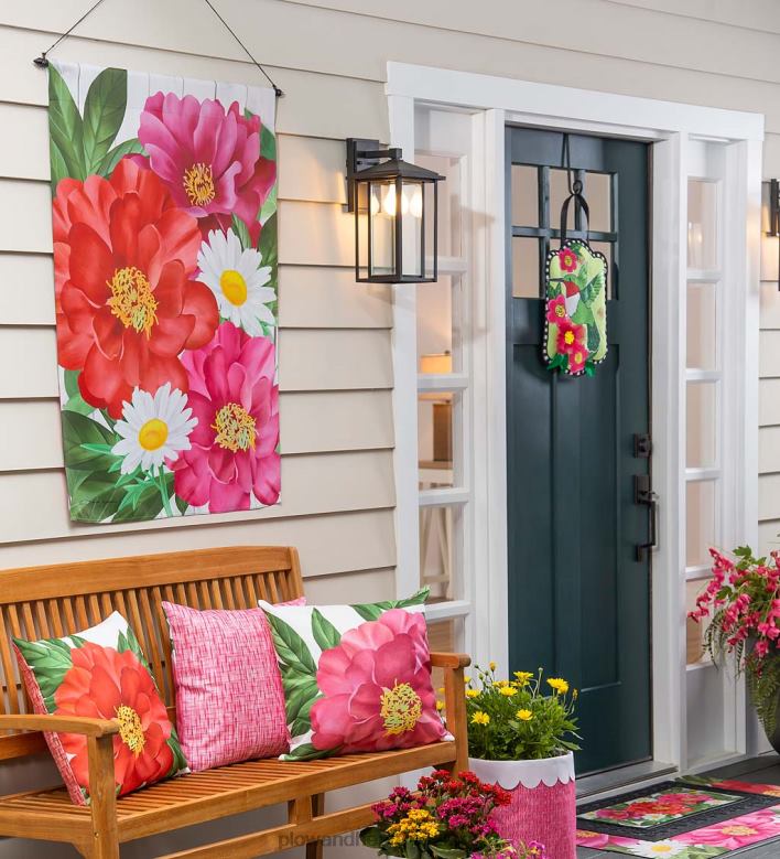 Plow & Hearth Blooming Suede House Flag P22BD628 Yard & Garden