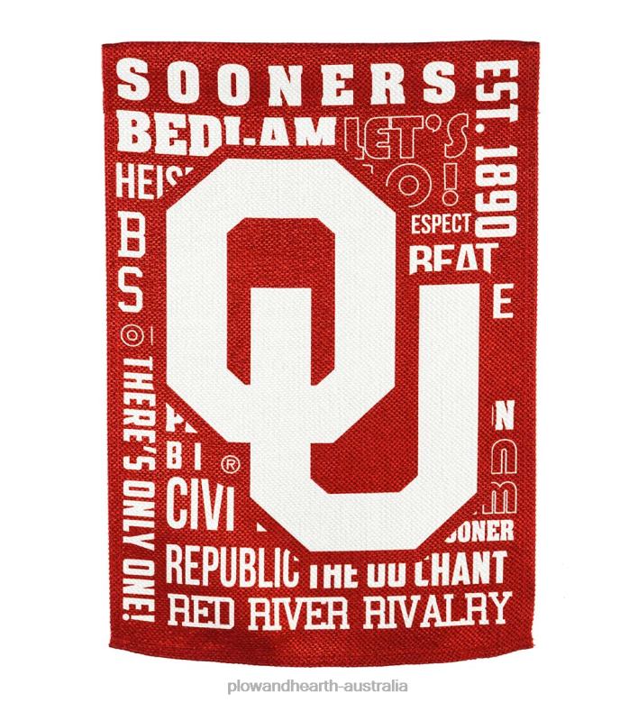 Plow & Hearth Double-Sided Fan Rules College Team Pride Sueded House Flag - Univ of Oklahoma P22BD638 Yard & Garden