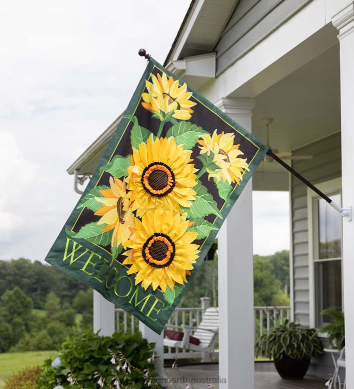 Plow & Hearth Sunflower Welcome Estate Flag P22BD621 Yard & Garden