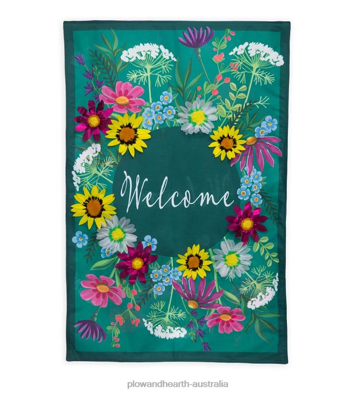 Plow & Hearth Wildflowers Welcome Estate Flag P22BD623 Yard & Garden