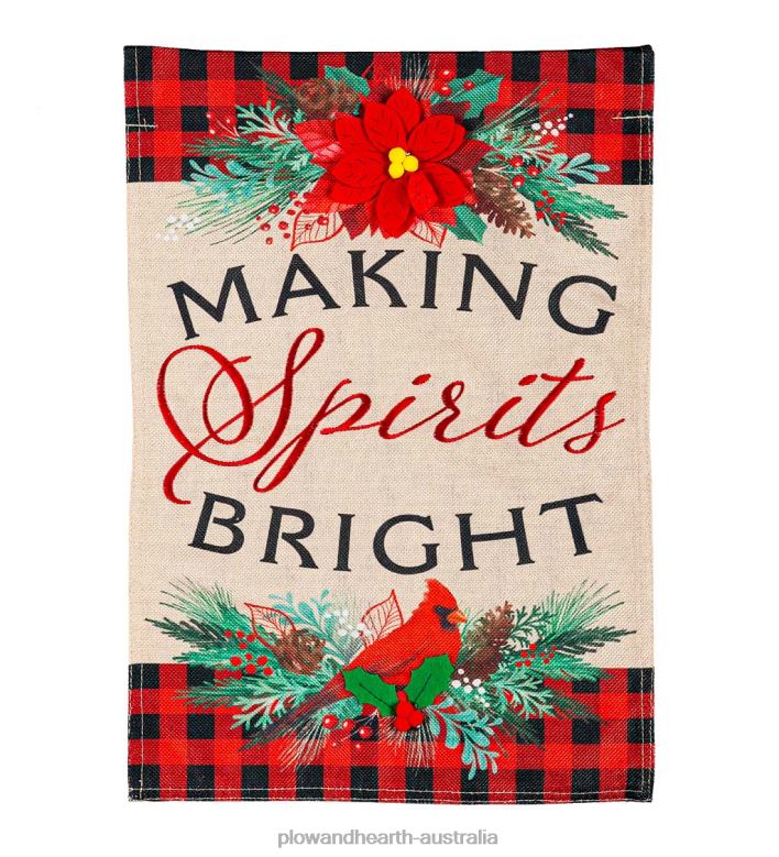 Plow & Hearth Christmas Joy Burlap Garden Flag P22BD53 Yard & Garden