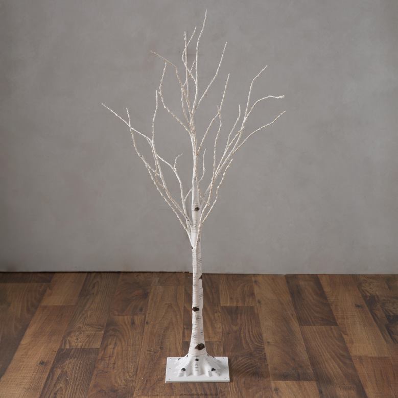 Plow & Hearth Indoor/Outdoor Birch Tree with Warm White Lights P22BD23 Yard & Garden