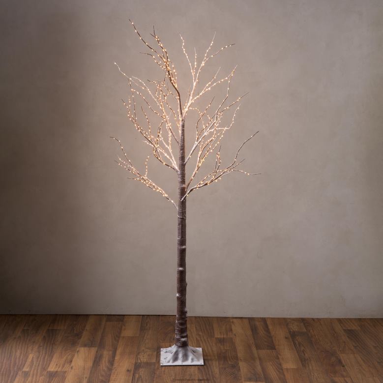 Plow & Hearth Indoor/Outdoor Birch Tree with Warm White Lights P22BD23 Yard & Garden