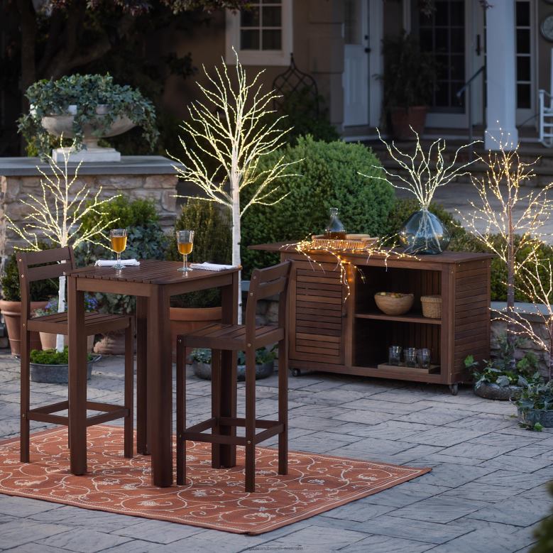 Plow & Hearth Indoor/Outdoor Birch Tree with Warm White Lights P22BD23 Yard & Garden