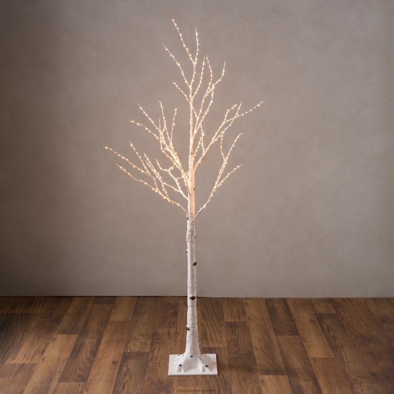 Plow & Hearth Indoor/Outdoor Birch Tree with Warm White Lights P22BD23 Yard & Garden