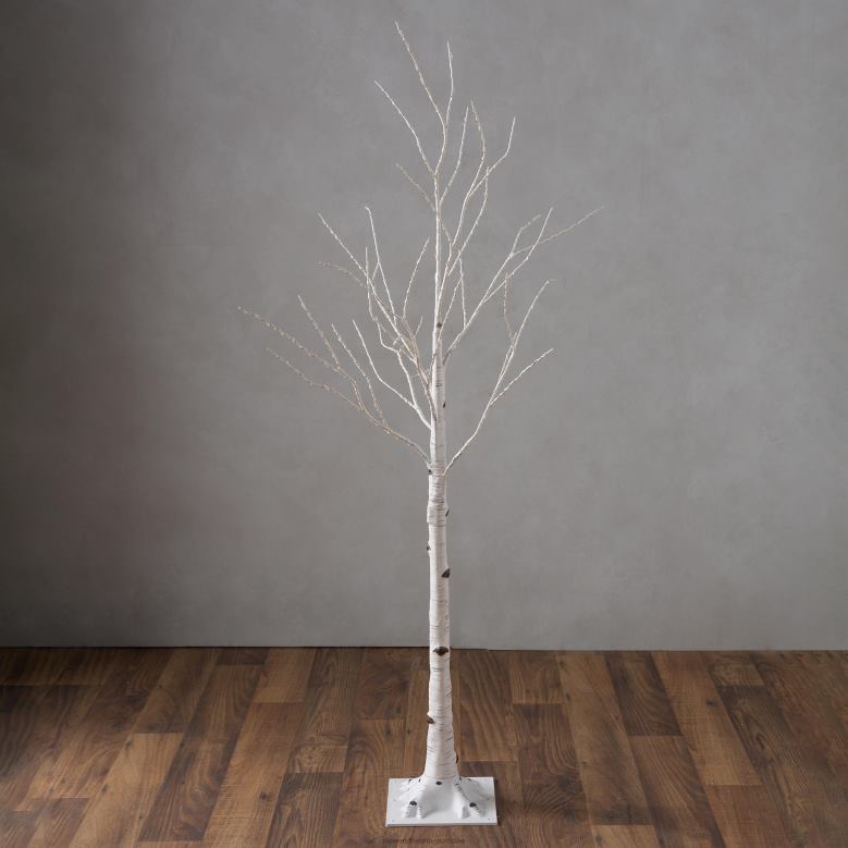 Plow & Hearth Indoor/Outdoor Birch Tree with Warm White Lights P22BD23 Yard & Garden