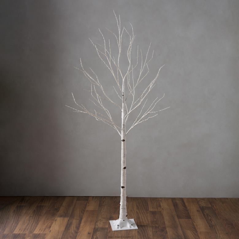 Plow & Hearth Indoor/Outdoor Birch Tree with Warm White Lights P22BD23 Yard & Garden