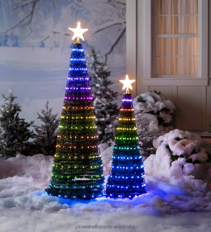 Plow & Hearth Indoor/Outdoor Christmas Tree With Multicolor Lights, 71P22BD24 Yard & Garden