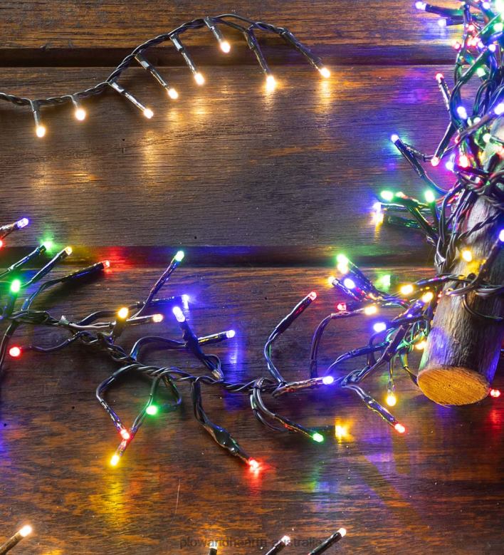 Plow & Hearth Indoor/Outdoor Electric Cluster Lights with 1128 Multi-Color LEDs; 32'L P22BD33 Yard & Garden