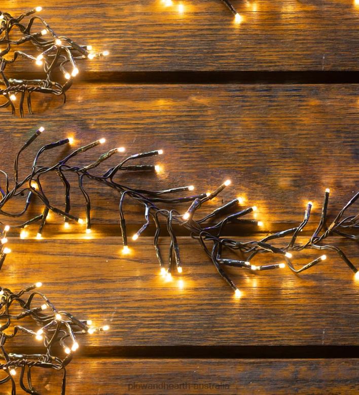 Plow & Hearth Indoor/Outdoor Electric Cluster Lights with 768 Warm White LEDs; 19'L P22BD34 Yard & Garden