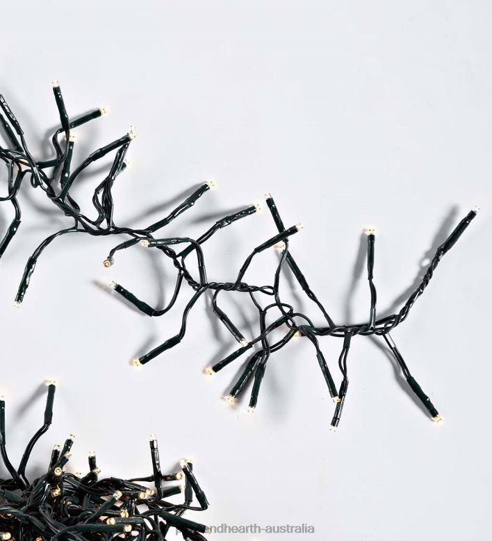 Plow & Hearth Indoor/Outdoor Electric Cluster Lights with 768 Warm White LEDs; 19'L P22BD34 Yard & Garden