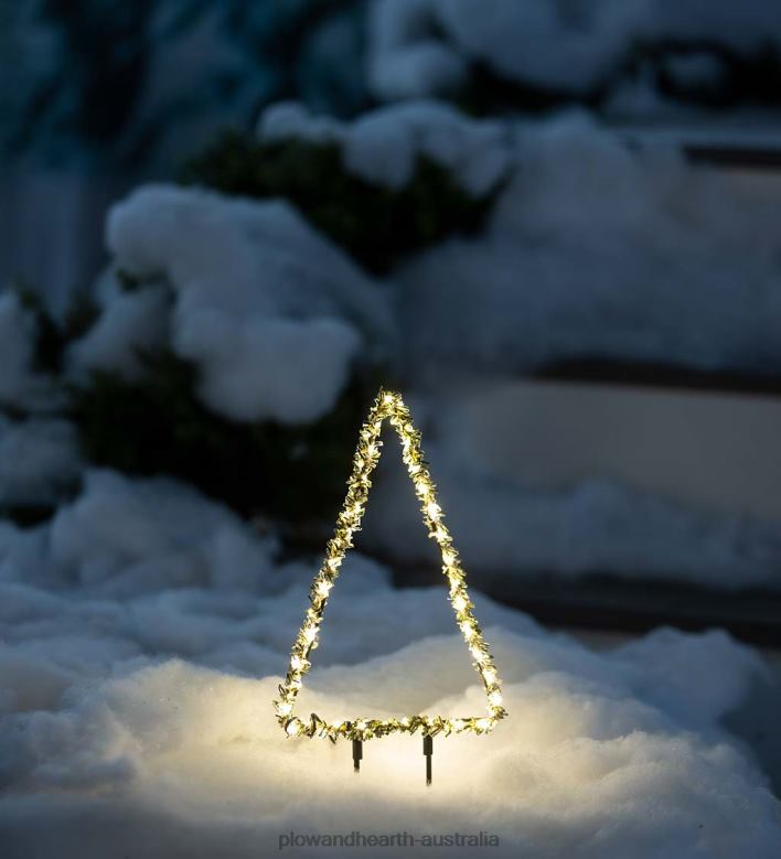 Plow & Hearth Indoor/Outdoor Lighted Frosted Greens Mini Holiday Tree P22BD57 Yard & Garden