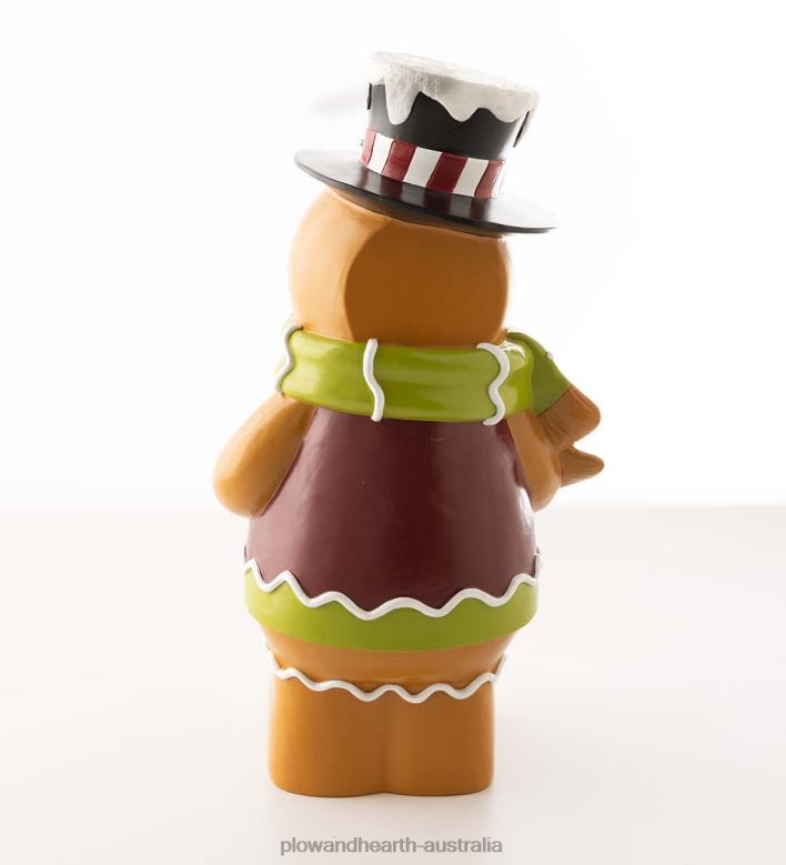 Plow & Hearth Indoor/Outdoor Lighted Gingerbread Boy Shorty Statue P22BD5 Yard & Garden