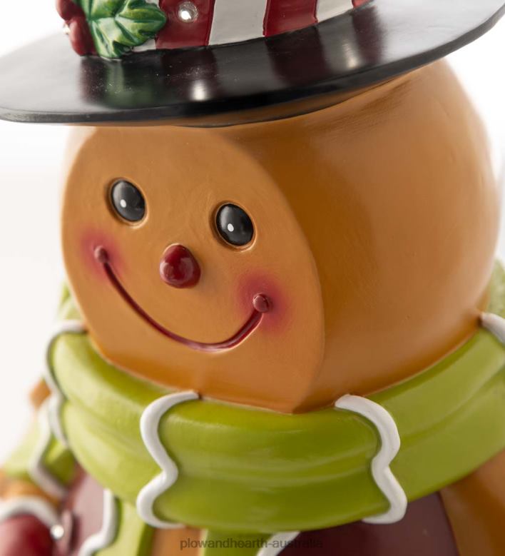 Plow & Hearth Indoor/Outdoor Lighted Gingerbread Boy Shorty Statue P22BD5 Yard & Garden