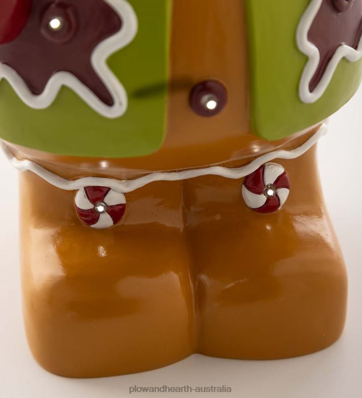 Plow & Hearth Indoor/Outdoor Lighted Gingerbread Boy Shorty Statue P22BD5 Yard & Garden