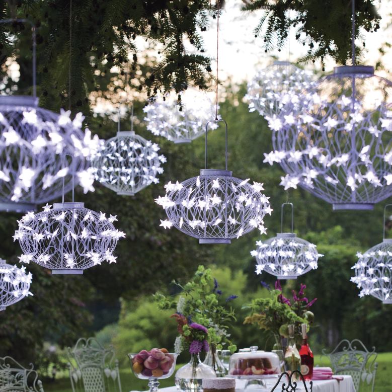 Plow & Hearth White Solar Star Lanterns P22BD13 Yard & Garden