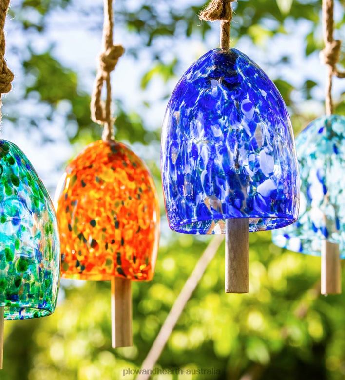 Plow & Hearth Art Glass Garden Bell Chime - Blue P22BD120 Yard & Garden