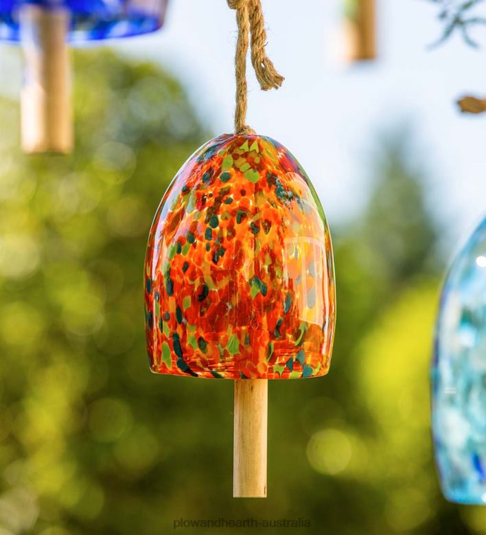 Plow & Hearth Art Glass Garden Bell Chime - Blue P22BD120 Yard & Garden