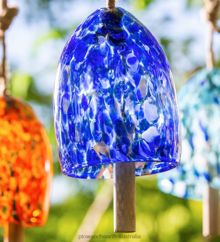 Plow & Hearth Art Glass Garden Bell Chime - Blue P22BD120 Yard & Garden