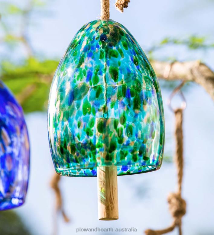 Plow & Hearth Art Glass Garden Bell Chime - Blue P22BD120 Yard & Garden