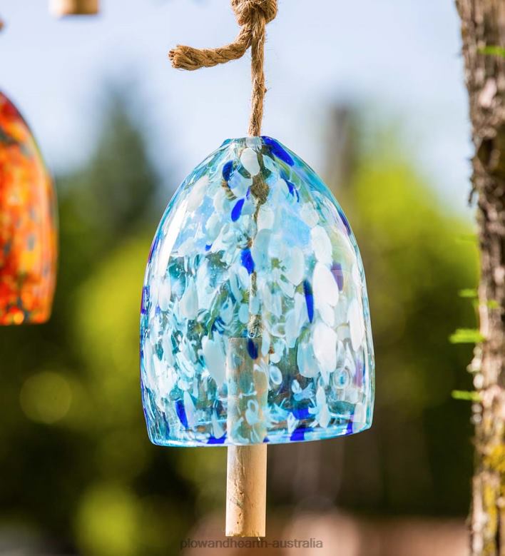 Plow & Hearth Art Glass Garden Bell Chime - Blue P22BD120 Yard & Garden
