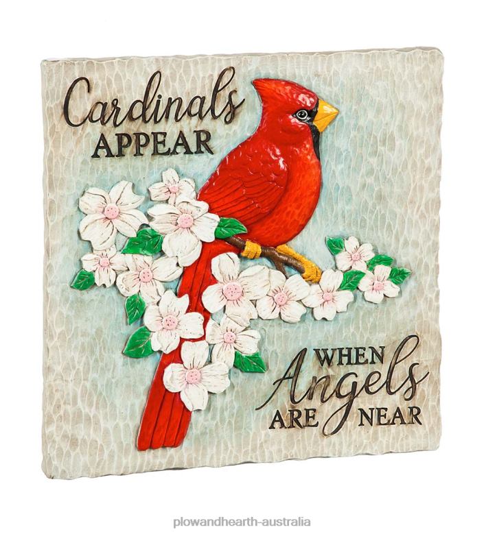 Plow & Hearth Cardinal Memorial Garden Stone Plaque P22BD325 Yard & Garden