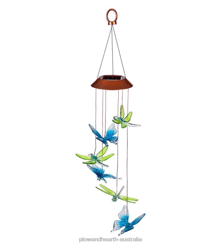 Plow & Hearth Color Changing Solar Mobile with Dragonflies and Butterflies P22BD284 Yard & Garden