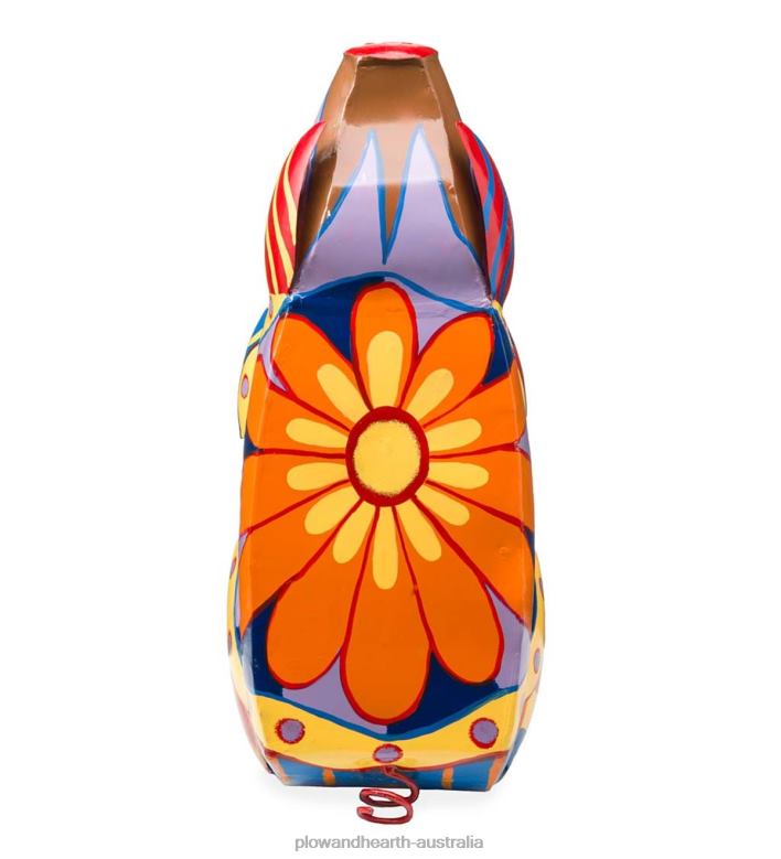 Plow & Hearth Colorful Folk Art Pig Side Table P22BD173 Yard & Garden