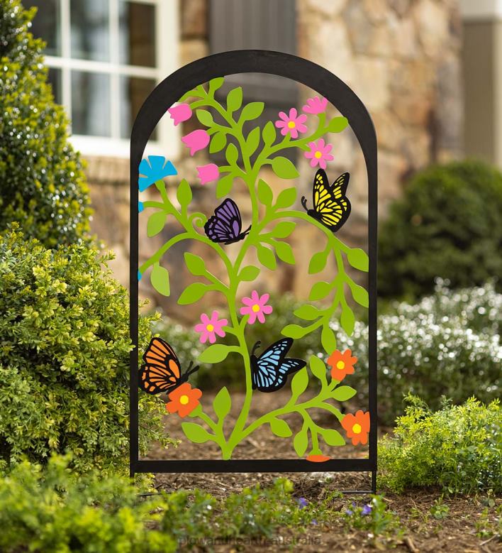 Plow & Hearth Colorful Metal Butterfly Garden Trellis P22BD255 Yard & Garden