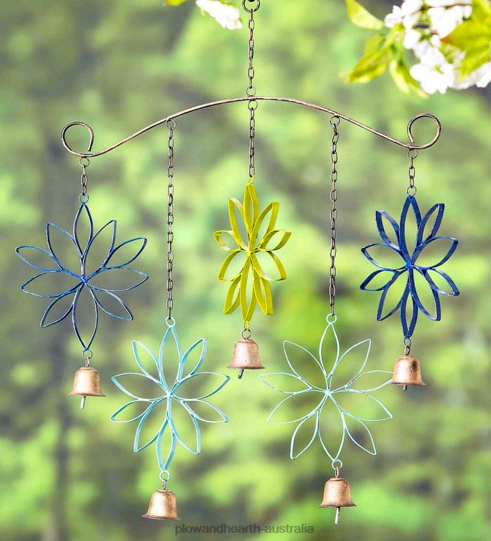 Plow & Hearth Floral Wind Chime with Bells P22BD323 Yard & Garden