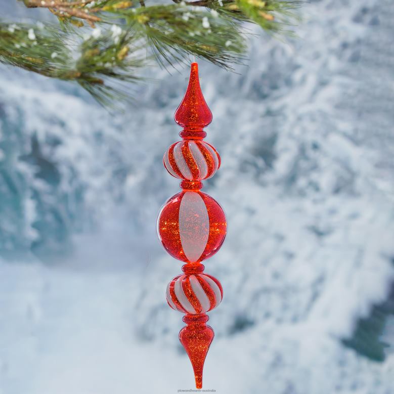 Plow & Hearth Indoor/Outdoor Shatterproof Lighted Large Tiered Swirl Ornament P22BD138 Yard & Garden