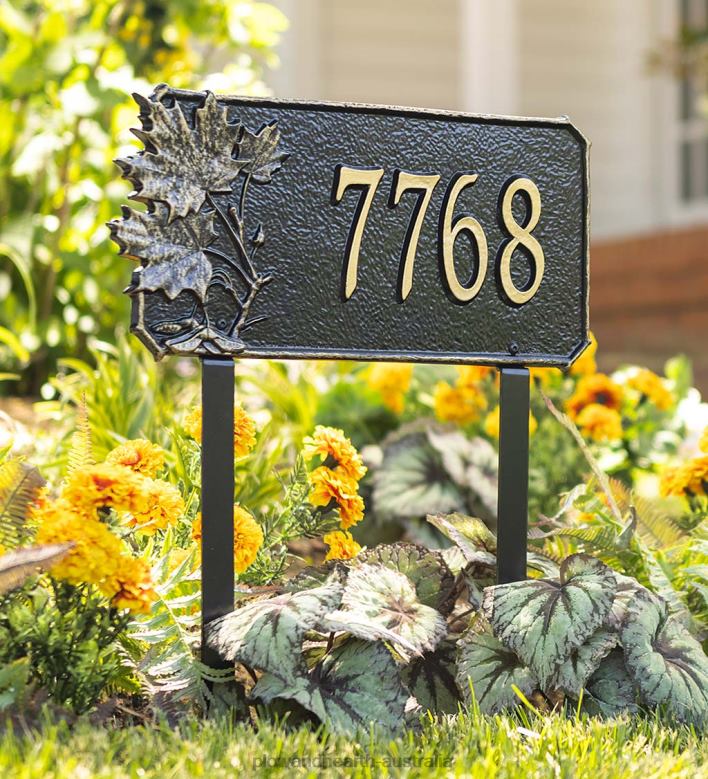 Plow & Hearth Natural Elements Cast Aluminum Address Plaques P22BD86 Yard & Garden