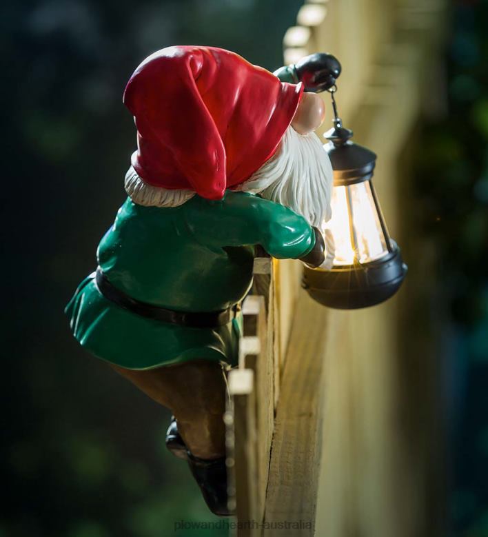 Plow & Hearth Solar Gnome Fence Hanger P22BD333 Yard & Garden