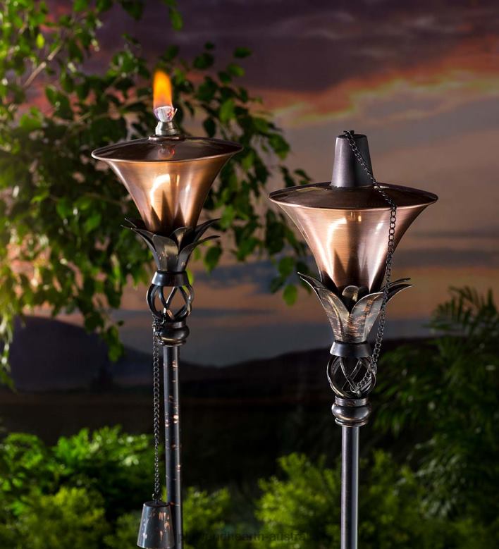 Plow & Hearth Steel Garden Torches, Set of 2 - Nickel P22BD204 Yard & Garden