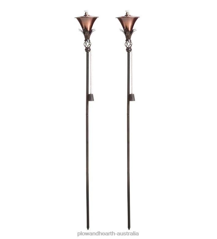 Plow & Hearth Steel Garden Torches, Set of 2 - Nickel P22BD204 Yard & Garden