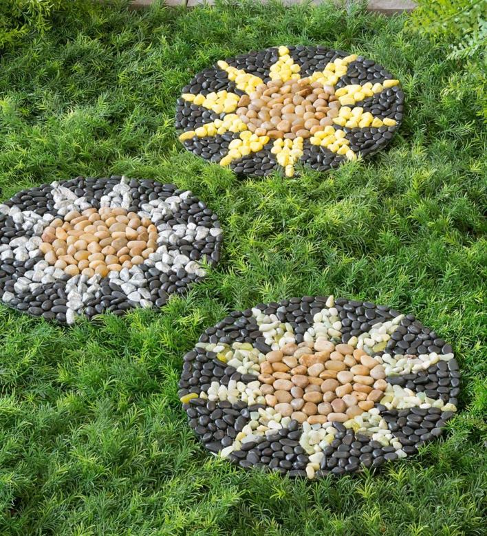Plow & Hearth Sunflower Stepping Stones, Set of 3 P22BD136 Yard & Garden