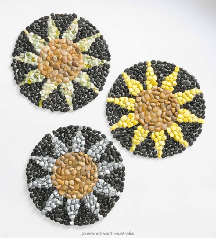 Plow & Hearth Sunflower Stepping Stones, Set of 3 P22BD136 Yard & Garden