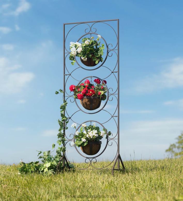 Plow & Hearth Triple Planter Metal Garden Trellis P22BD238 Yard & Garden