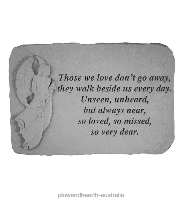 Plow & Hearth USA-Made Cast Stone Angel Memorial Indoor/Outdoor Plaque P22BD83 Yard & Garden