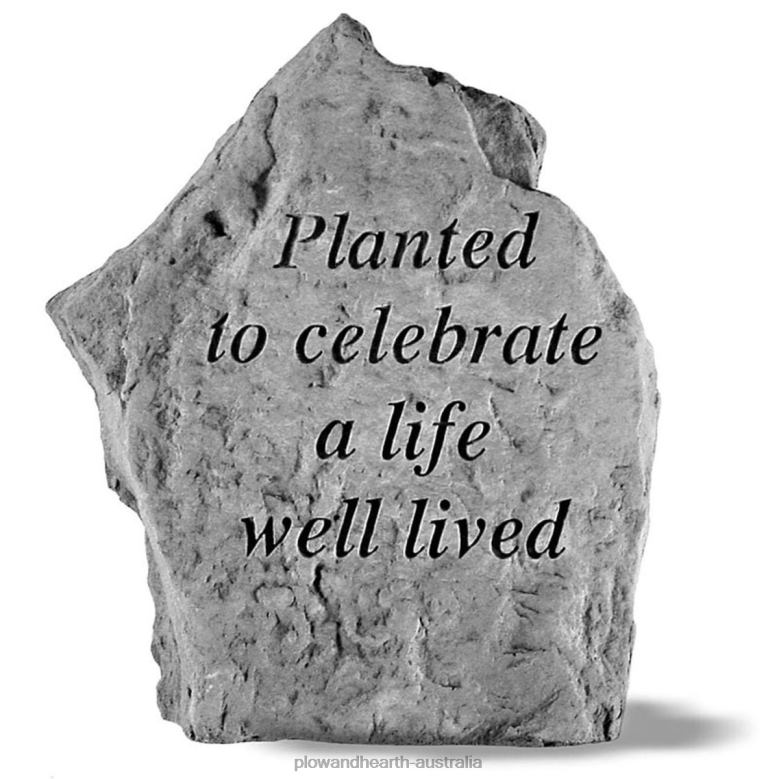 Plow & Hearth USA-Made Cast Stone Life Well Lived Memorial Plaque P22BD172 Yard & Garden